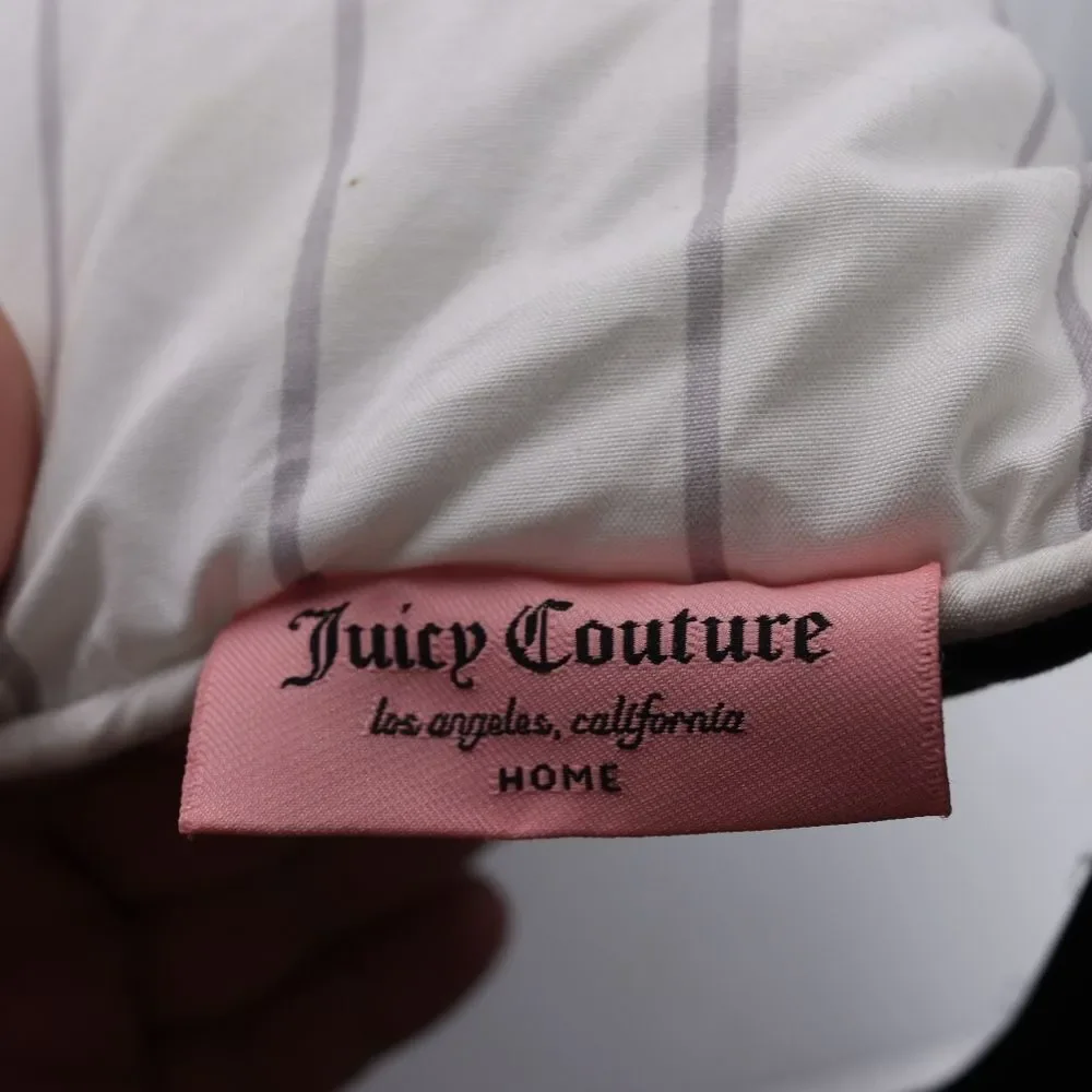 Juicy Couture Square Throw Pillow Pink & Black